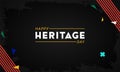 Happy Heritage Day - 24 September - horizontal banner template with the South African flag colors decorative elements on