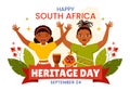 Happy Heritage Day South Africa Vector Illustration on September 24 with Waving Flag Background, Honoring African Culture Royalty Free Stock Photo