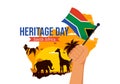 Happy Heritage Day South Africa Vector Illustration on September 24 with Waving Flag Background, Honoring African Culture Royalty Free Stock Photo