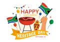 Happy Heritage Day South Africa Vector Illustration on September 24 with Waving Flag Background, Honoring African Culture Royalty Free Stock Photo