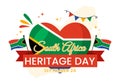 Happy Heritage Day South Africa Vector Illustration on September 24 with Waving Flag Background, Honoring African Culture Royalty Free Stock Photo