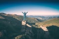 Happy hiker. Instagram stylisation Royalty Free Stock Photo