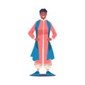 Happy Hindu Man Character in National Costume in Standing Pose Vector Illustration