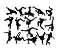 Happy Hip Hop Dancer Activity Silhouettes Royalty Free Stock Photo