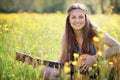 Happy hippie woman smiling Royalty Free Stock Photo