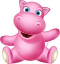 Happy hippo cartoon Royalty Free Stock Photo