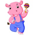 Happy hippo cartoon