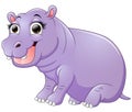 Happy hippo cartoon sitting