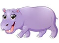 Happy hippo cartoon walking Royalty Free Stock Photo