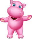 Happy hippo cartoon for you design