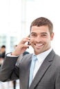 Happy hispanic businessman on the phone Royalty Free Stock Photo