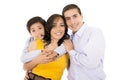 Happy hispanic family portrait smiling together Royalty Free Stock Photo