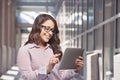 Woman using tablet computer Royalty Free Stock Photo