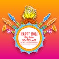 Happy Holi Advertisement Promotional backgroundd for Festival of Colors celebration greetings