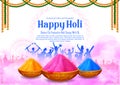 Happy Holi background card design for color festival of India celebration greetings