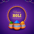 Happy Holi background card design for color festival of India celebration greetings