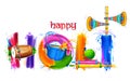 Happy Holi Background for Festival of Colors celebration greetings
