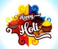 Happy holi colorfull background with rangoli