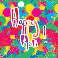 Happy Holi colorful color seamless pattern Royalty Free Stock Photo
