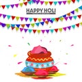 Happy Holi is the colorful festival of India. Background card design for Indian Color Festival celebration