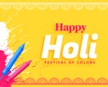 Happy holi colorful pichkari decorative card design