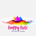 Happy holi colors elements festival card greeting design