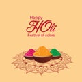 Happy holi design with black background vector illustration new design poster Royalty Free Stock Photo