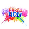 Happy holi design with watercolor splash Royalty Free Stock Photo