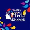 Happy Holi Dhamal Blue background Royalty Free Stock Photo