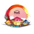 Happy holi festival colorful gulaal celebration greeting card design