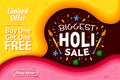 Happy Holi festival of colors background for holiday of India