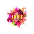 Happy HOLI Festival of colors banner with colorful Exploding powder effect, textured splashes, motion ink. Hindu