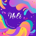 Happy Holi Festival, festival of colors. Colorful concept design, banner and background. Vector illustration Royalty Free Stock Photo