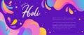 Happy Holi Festival, festival of colors. Colorful concept design, banner and background. Vector illustration design Royalty Free Stock Photo