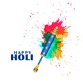 Happy holi festival wishes with pichkari design