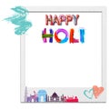 Happy Holi Greeting card Indian Colors festival (rangpanchmi) Royalty Free Stock Photo