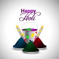 Happy holi hindu indian festival greeting card