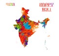 HAPPY HOLI, HOLI SPLASH holi celebration colourful india illustration Royalty Free Stock Photo
