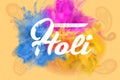 Happy Holi Illustration of abstract colorful paint color powder splash background for color festival of India Royalty Free Stock Photo