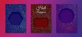 Happy Holi Indian Festival Banner, Colorful gulaal, powder color, party set luxury cards