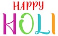 Happy holi indian holiday handwritten calligraphy text
