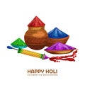 Happy holi indian spring festival of colors greeting card Royalty Free Stock Photo