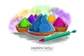 Happy holi indian spring festival of colors greeting card Royalty Free Stock Photo