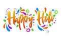 Happy Holi isolated illustration on white background Royalty Free Stock Photo