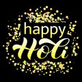 Happy Holi lettering, Vector illustration for card