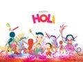 Happy Holi poster or banner design. Royalty Free Stock Photo