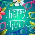 Happy Holi poster of indian color festival