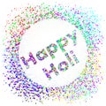Happy Holi square banner with gulal