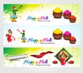 Happy holi wave banner background