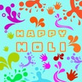 Happy holi wishes greeting card template, abstract background with colorful splash pattern, graphic design illustration wallpaper Royalty Free Stock Photo